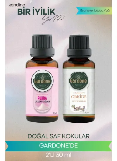 Pudra + Orkide (Oda Kokusu Aroma Terapi Buhurdanlık/Difüzör Yağı) Set 2 Adet x 30 ml