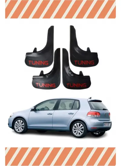 Volswagen Golf 6 Tunıng Yazılı 4Lü Tozluk Çamurluk Paçalık