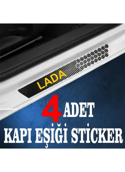 Lada özel Oto Kapı eşikleri Sticker Karbon 4 Adet