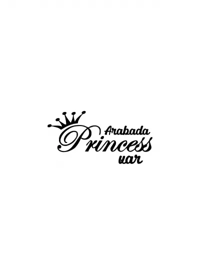 Arabada Princess Var Sticker (Oto-Motor-Laptop-Duvar-Dekor) 20 x 10 cm