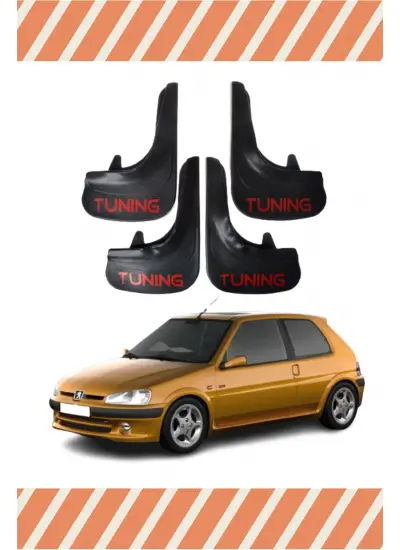 Peugeot 106 Tunıng Yazılı 4Lü Tozluk Çamurluk Paçalık