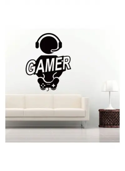 Gamer Sticker (Oto-Motor-Laptop-Duvar-Dekor) 30 x 30 cm