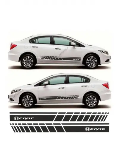 Honda Civic İçin Uyumlu Aksesuar Oto Yan Şerit Sticker