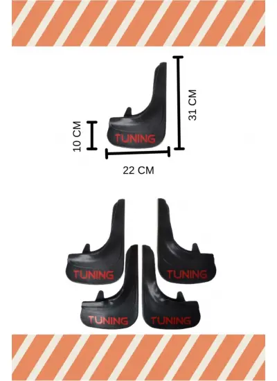 Fiat Stilo Tunıng Yazılı 4Lü Tozluk Çamurluk Paçalık