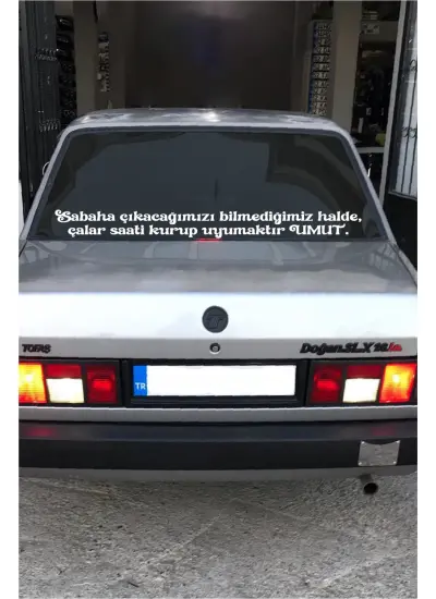 Oto Cam Yazı Sözleri Ticari-Servis-Dolmuş-Panelvan Uzun Sticker Model 5