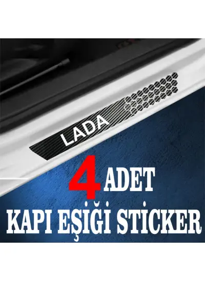 Lada özel Oto Kapı eşikleri Sticker Karbon 4 Adet