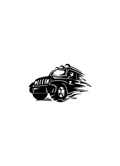 Off Road Jeep Sticker (Oto-Motor-Laptop-Duvar-Dekor) 10 x 6 cm