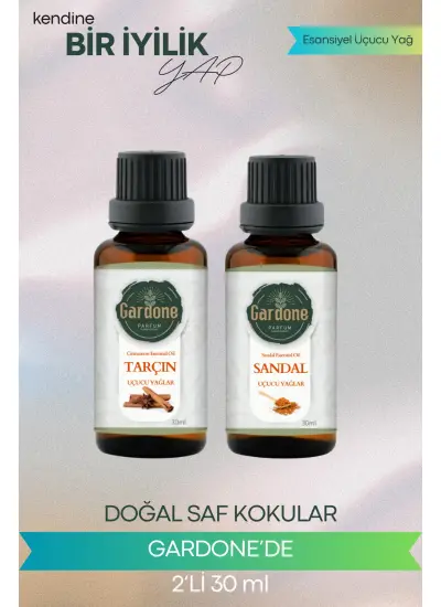 Sandal + Tarçın (Oda Kokusu Aroma Terapi Buhurdanlık/Difüzör Yağı) Set 2 Adet x 30 ml