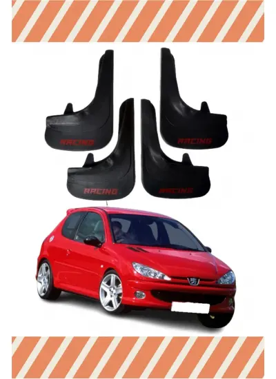 Peugeot 206 Hb Peugeot 106 Racing Yazılı 4Lü Tozluk Çamurluk Paçalık