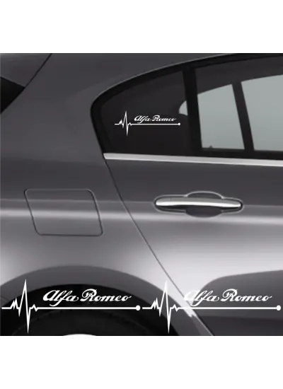 Alfa Romeo Tüm Modelleri İçin Uyumlu Aksesuar Oto Ritim Sticker 2 Adet 20 x 9 Cm