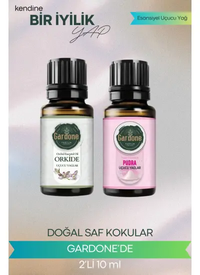 Pudra + Orkide (Oda Kokusu Aroma Terapi Buhurdanlık/Difüzör Yağı) Set 2 Adet x 10 ml