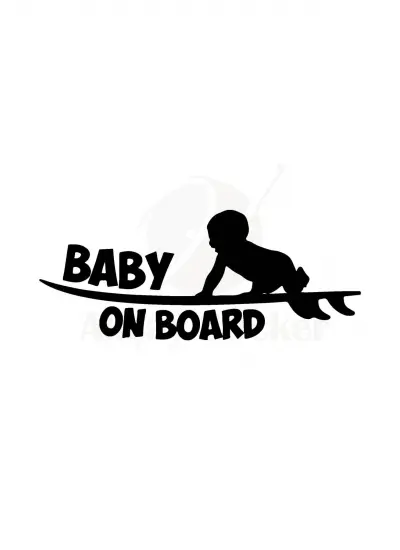 Baby On Board Arabada Bebek Var Oto Sticker Siyah 20 x 7 Cm