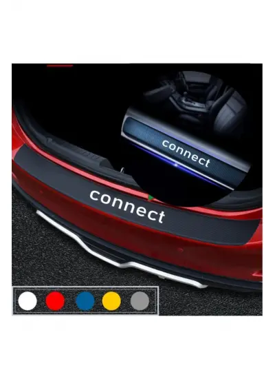 Ford Connect İçin Uyumlu Aksesuar Oto Bagaj Ve Kapı Eşiği Sticker Seti Karbon