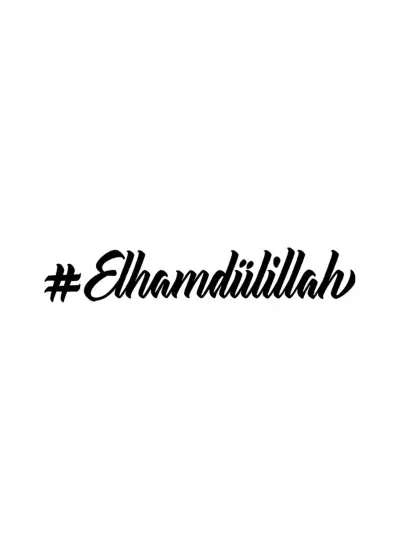 Elhamdulillah Sticker (Oto-Motor-Laptop-Duvar-Dekor) 30 x 6 cm