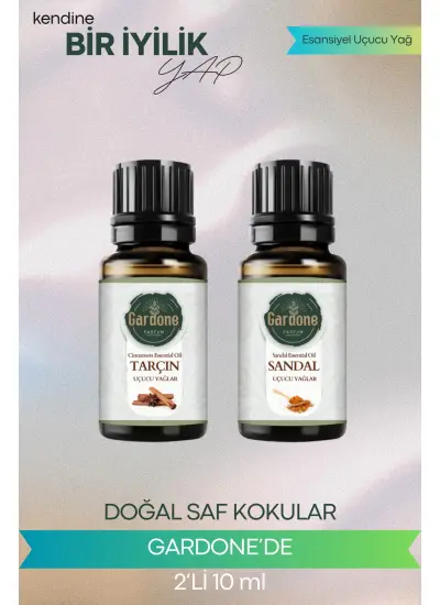 Sandal + Tarçın (Oda Kokusu Aroma Terapi Buhurdanlık/Difüzör Yağı) Set 2 Adet x 10 ml