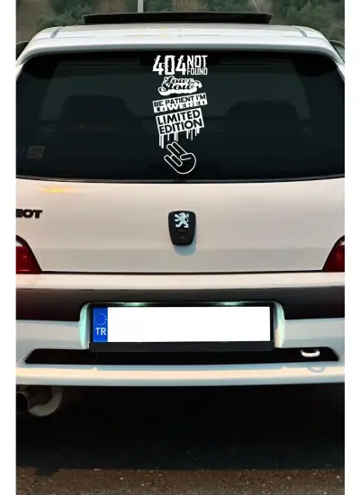 Oto Arka Cam Sticker İngilizce Model 76 40 x 20 Cm