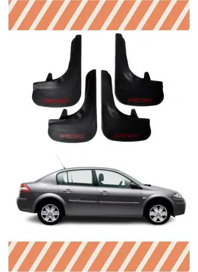 Renault Megane 2 Sd 2004-2010 Racing Yazılı 4Lü Tozluk Çamurluk Paçalık