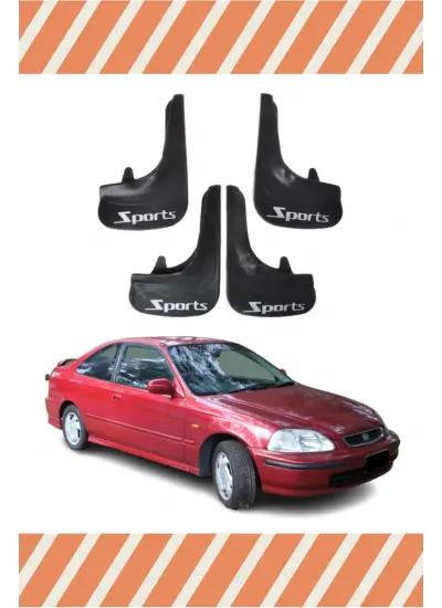 Honda Civic 1995-2001 Sports Yazılı 4Lü Tozluk Çamurluk Paçalık