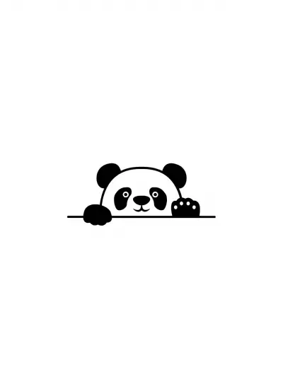 Camdan Bakan Panda Sticker Duvar Dekor Sticker 40 x 16 cm