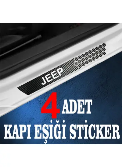 Jeep özel Oto Kapı eşikleri Sticker Karbon 4 Adet