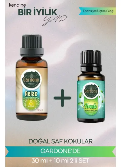 Relax 30 ml + Fresh 10 ml (Oda Kokusu Aroma Terapi Buhurdanlık/Difüzör Yağı) Set 2 Adet