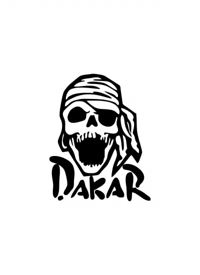 Dakar Kurukafa Sticker (Oto-Motor-Laptop-Duvar-Dekor) 10 x 12 cm