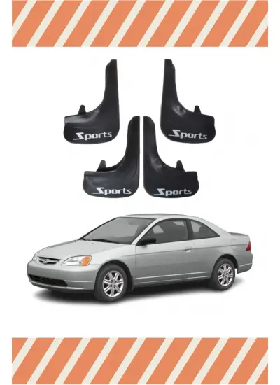 Honda Civic 2001-2007 Sports Yazılı 4Lü Tozluk Çamurluk Paçalık