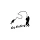 Go Fishing Sticker (Oto-Motor-Laptop-Duvar-Dekor) 20 x 20 cm