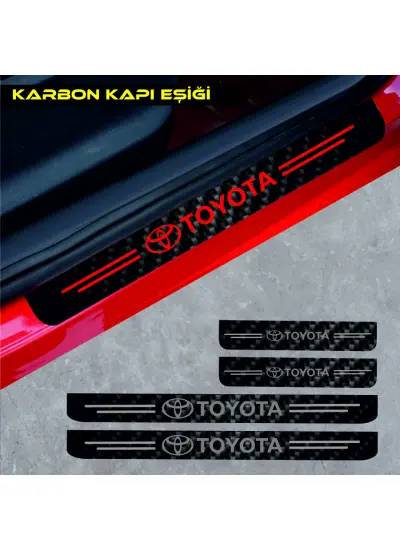 Toyota İçin Uyumlu Aksesuar Oto Kapı Eşiği Sticker Karbon 4 Adet