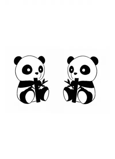 Panda Duvar Dekor Sticker 40 x 20 cm