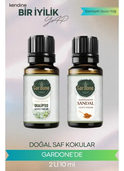 Sandal + Okaliptus (Oda Kokusu Aroma Terapi Buhurdanlık/Difüzör Yağı) Set 2 Adet x 10 ml