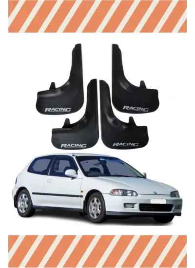 Honda Civic 1992-1995 Racing Yazılı 4Lü Tozluk Çamurluk Paçalık