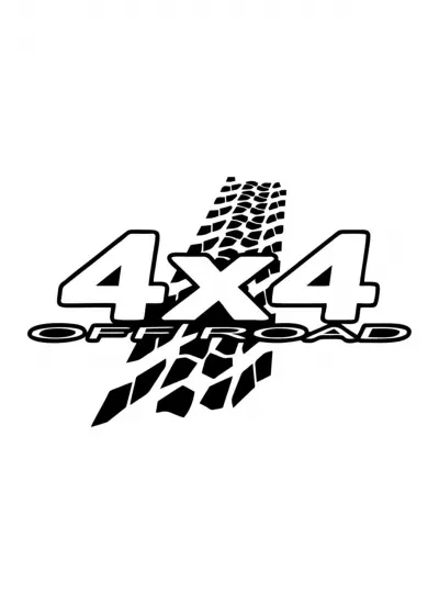 Off Road 4X4 Oto Sticker Lastik Izi Siyah 40 x 26 Cm