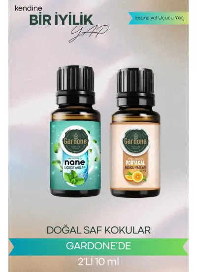 Nane + Portakal (Oda Kokusu Aroma Terapi Buhurdanlık/Difüzör Yağı) Set 2 Adet x 10 ml