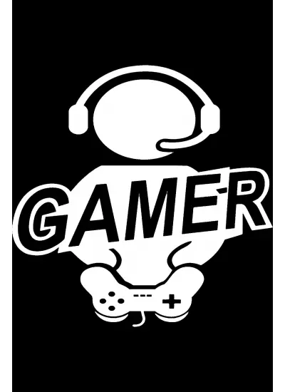 Gamer Sticker (Oto-Motor-Laptop-Duvar-Dekor) 20 x 20 cm