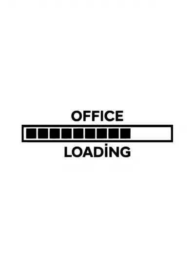 Office Loading Sticker (Oto-Motor-Laptop-Duvar-Dekor) 10 x 3 cm