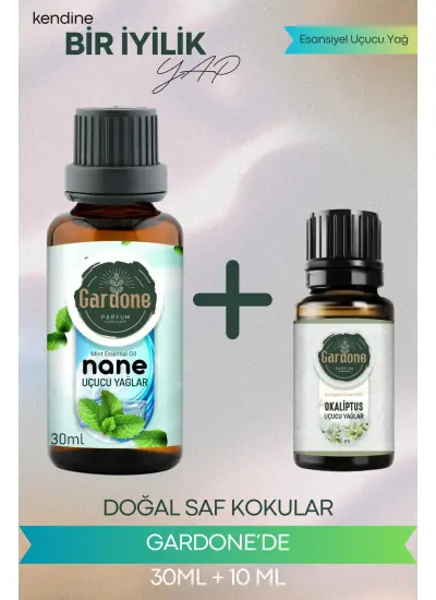 Nane 30 ml + Okaliptus 10 ml (Oda Kokusu Aroma Terapi Buhurdanlık/Difüzör Yağı) Set 2 Adet