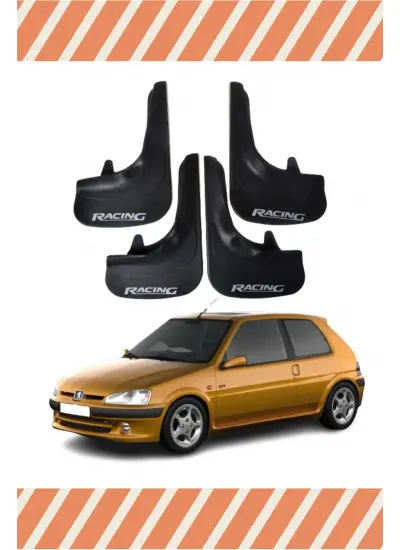 Peugeot 106 Racing Yazılı 4Lü Tozluk Çamurluk Paçalık