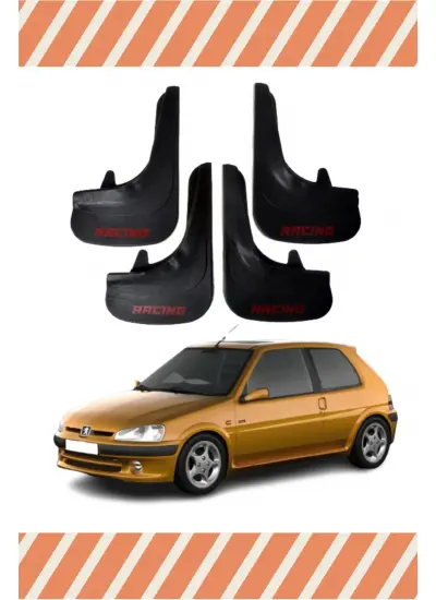 Peugeot 106 Racing Yazılı 4Lü Tozluk Çamurluk Paçalık