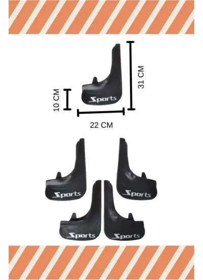 Honda Civic 1995-2001 Sports Yazılı 4Lü Tozluk Çamurluk Paçalık