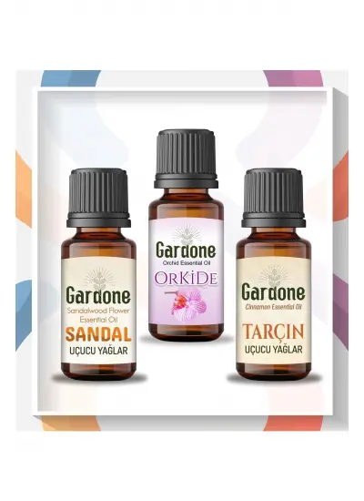 Sandal + Orkide + Tarçın (Oda Kokusu Aroma Terapi Buhurdanlık/Difüzör Yağı) 3 Adet x 10 mll