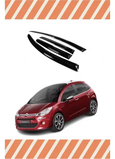 Citroen C-3 2011 Ve 2015 Modellerine Özel 4Lü Mügen Tip Cam Rüzgarlığı