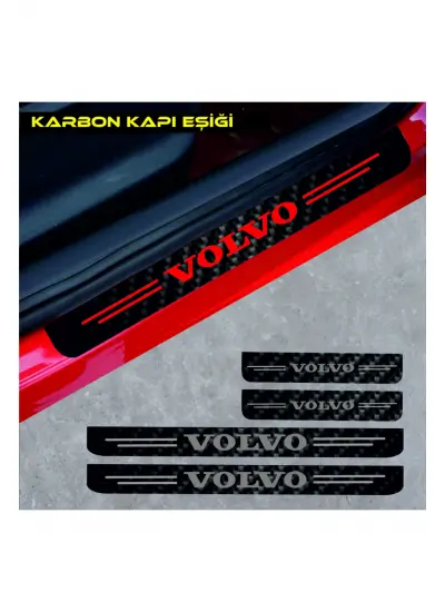 Volvo C70 İçin Uyumlu Aksesuar Oto Kapı Eşiği Sticker Karbon 4 Adet