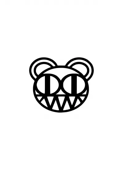 Radiohead Bear Sticker (Oto-Motor-Laptop-Duvar-Dekor) 20 x 16 cm