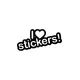 I Love Stickers Sticker (Oto-Motor-Laptop-Duvar-Dekor) 10 x 5 cm