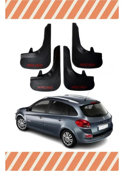 Renault Clio 3 Stw 2006-2012 Racing Yazılı 4Lü Tozluk Çamurluk Paçalık