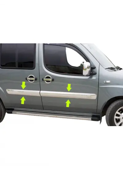 Yan Kapı Çıtası Geniş Krom 4 Parça Doblo-1 Facelift Panel Van LAV 2006-2010 Arası Modeller İçin