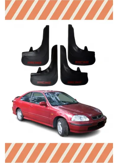 Honda Civic 1995-2001 Racing Yazılı 4Lü Tozluk Çamurluk Paçalık