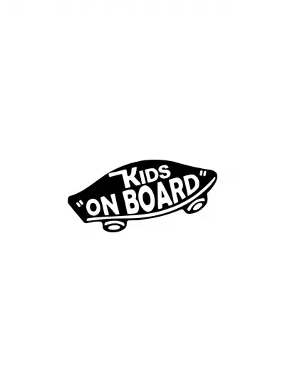 Kids On Board Kaykay Sticker Duvar Dekor Sticker 40 x 20 cm