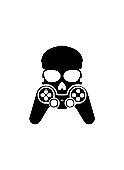 Gamer Kuru Kafa Sticker (Oto-Motor-Laptop-Duvar-Dekor) 30 x 36 cm